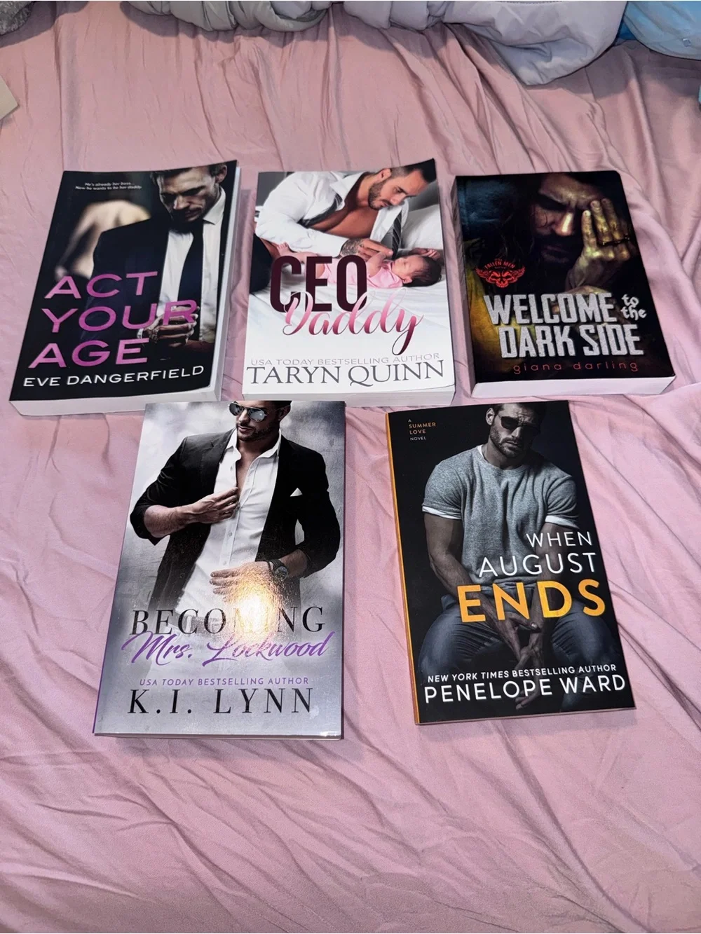 5 Romance Novels: Act Your Age, CEO Daddy, Welcome to the Dark Side, etc.